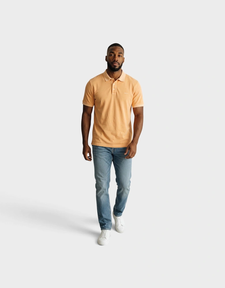 Sunfaded Piqué Polo Shirt Peachy Orange