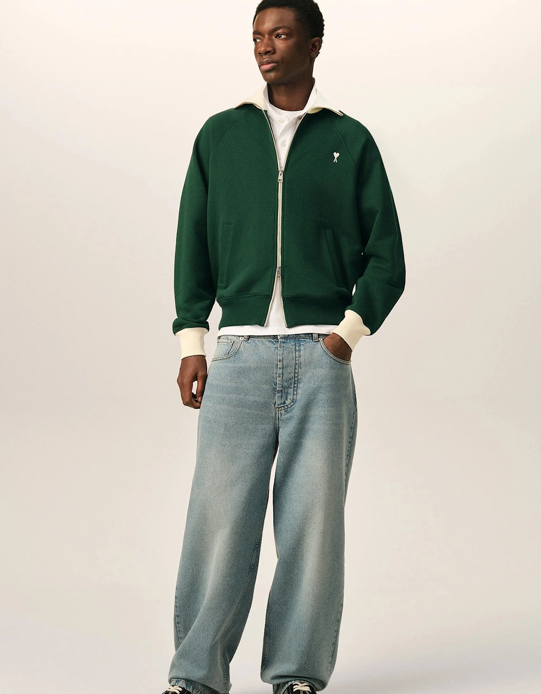 ADC Bicolour Zip Sweatshirt Green