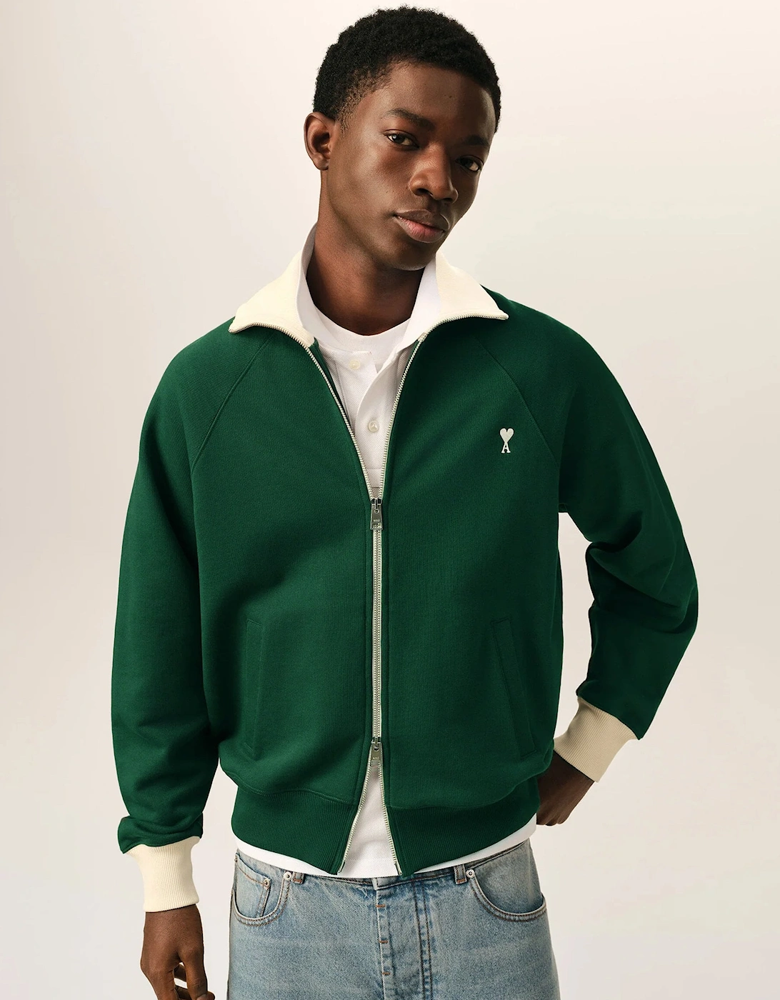 ADC Bicolour Zip Sweatshirt Green