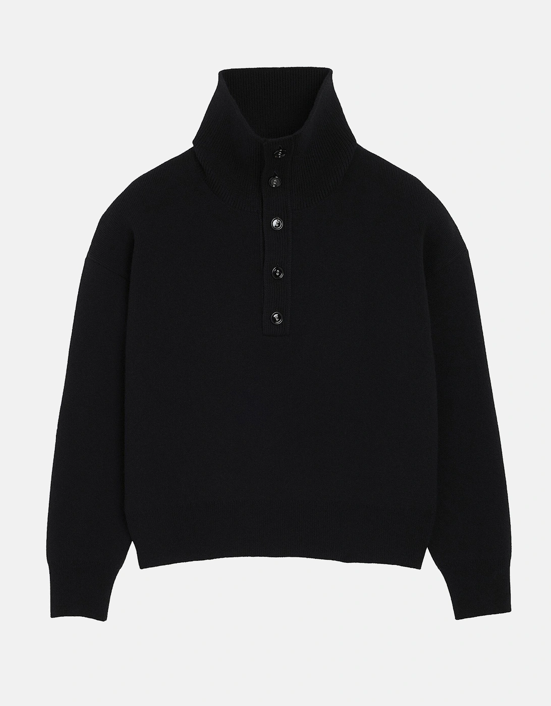 High Buttoned Collar Jacket Black