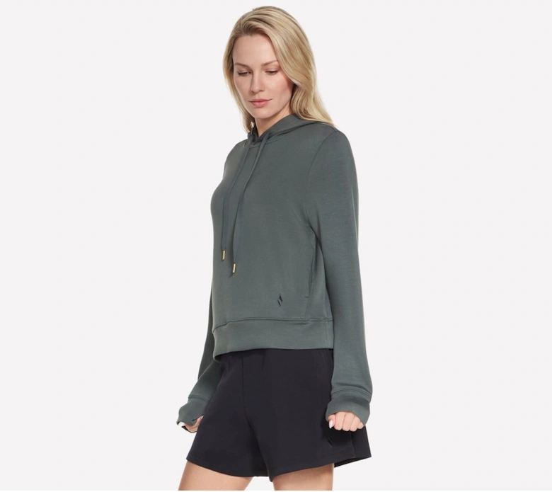 Skechers Cozy Luxe Hoodie Women's Green Hooded Sweatshirt