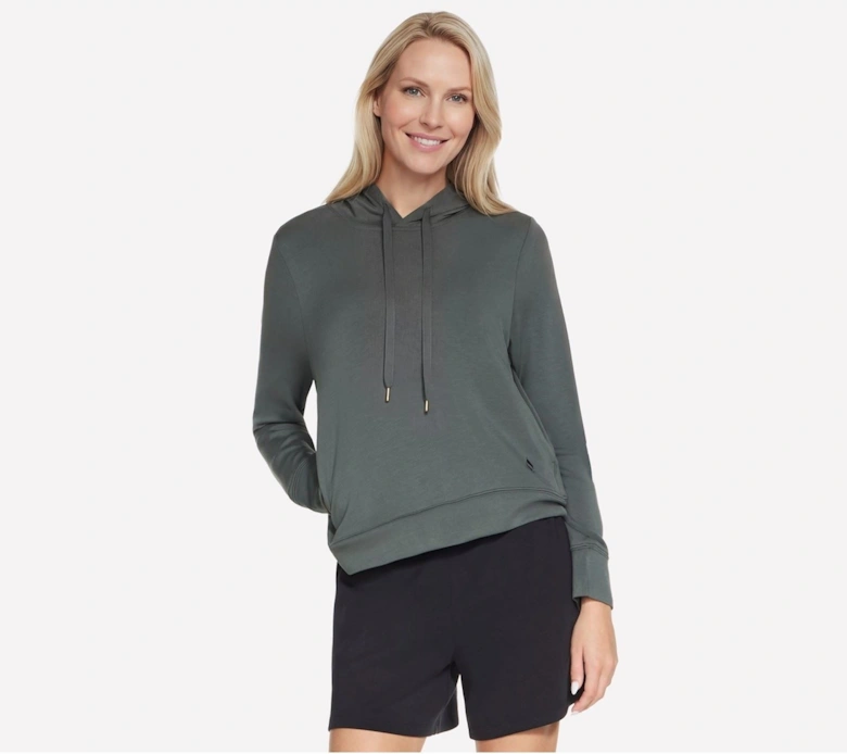 Skechers Cozy Luxe Hoodie Women's Green Hooded Sweatshirt