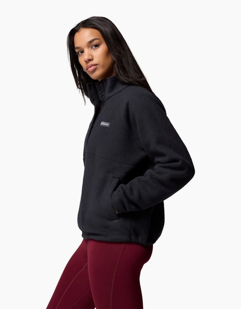 Columbia Jasper Ridge Pebbled Fleece Half Snap Polyester Women's Black Fleece Pullover