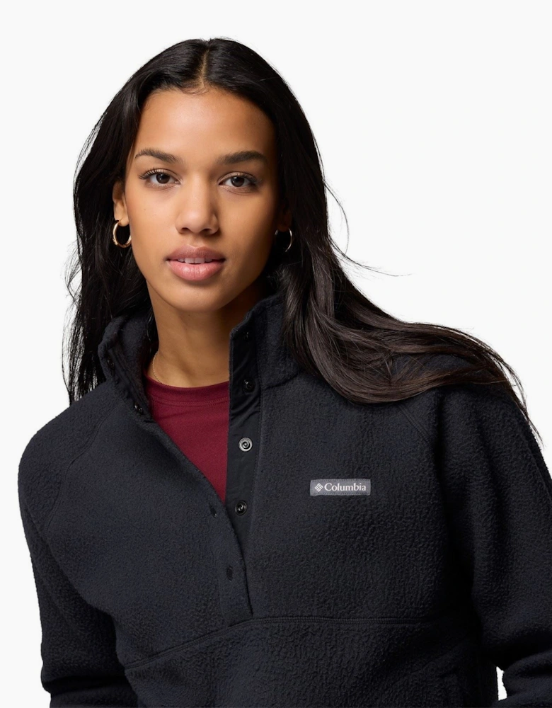 Columbia Jasper Ridge Pebbled Fleece Half Snap Polyester Women's Black Fleece Pullover