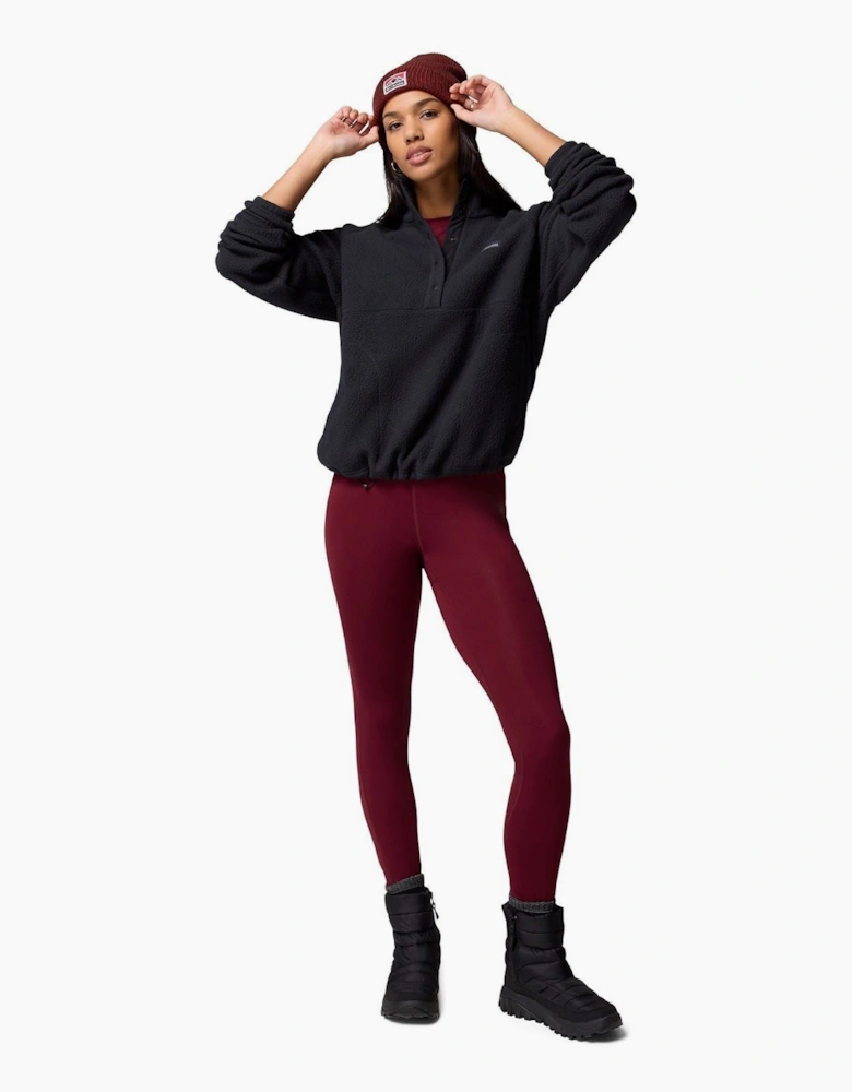 Columbia Jasper Ridge Pebbled Fleece Half Snap Polyester Women's Black Fleece Pullover