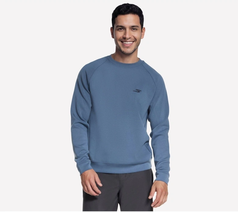 Skechers Cozy Luxe Elevate Crew Men's Blue Sweatshirt