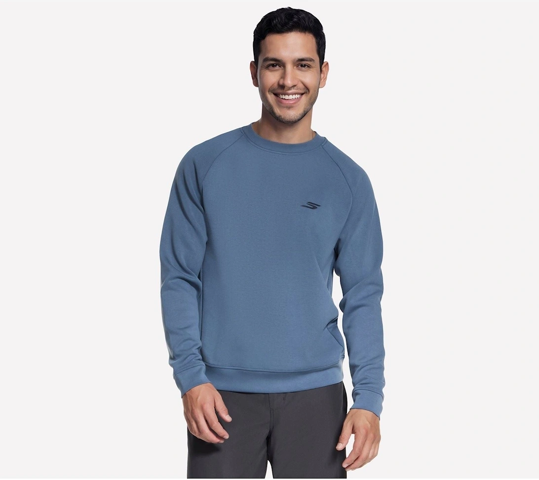 Skechers Cozy Luxe Elevate Crew Men's Blue Sweatshirt
