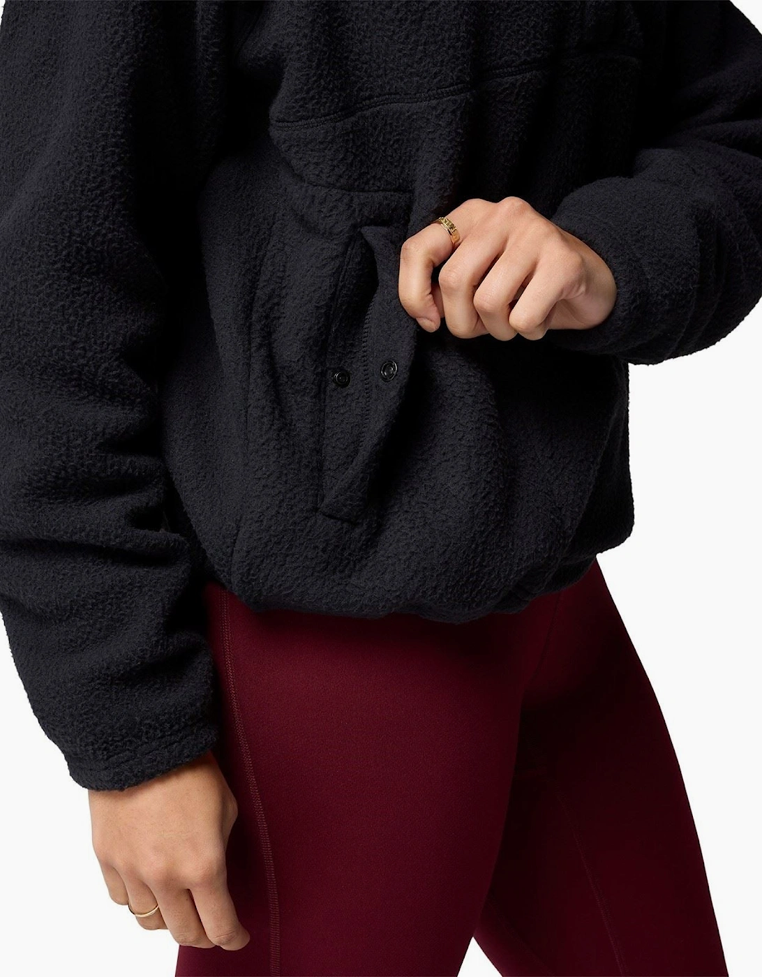 Columbia Jasper Ridge Pebbled Fleece Half Snap Polyester Women's Black Fleece Pullover