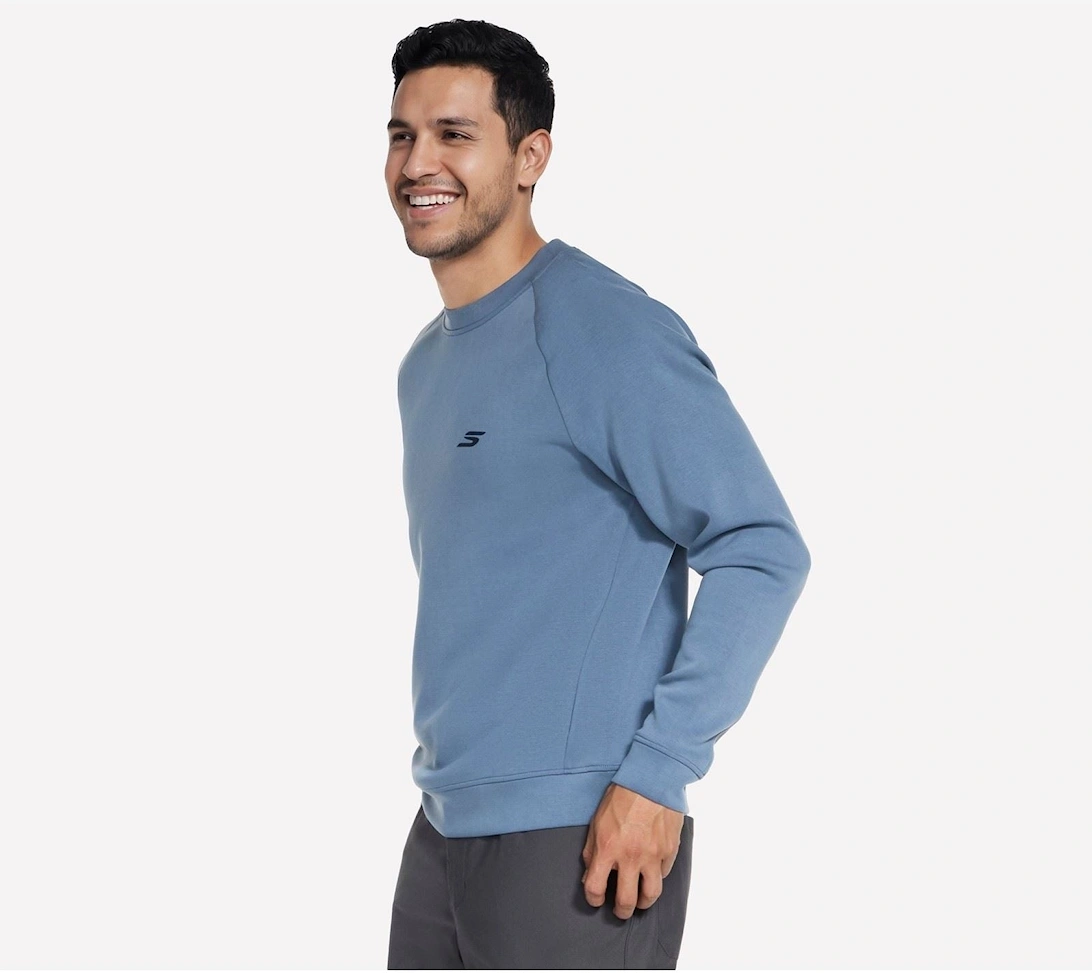 Skechers Cozy Luxe Elevate Crew Men's Blue Sweatshirt