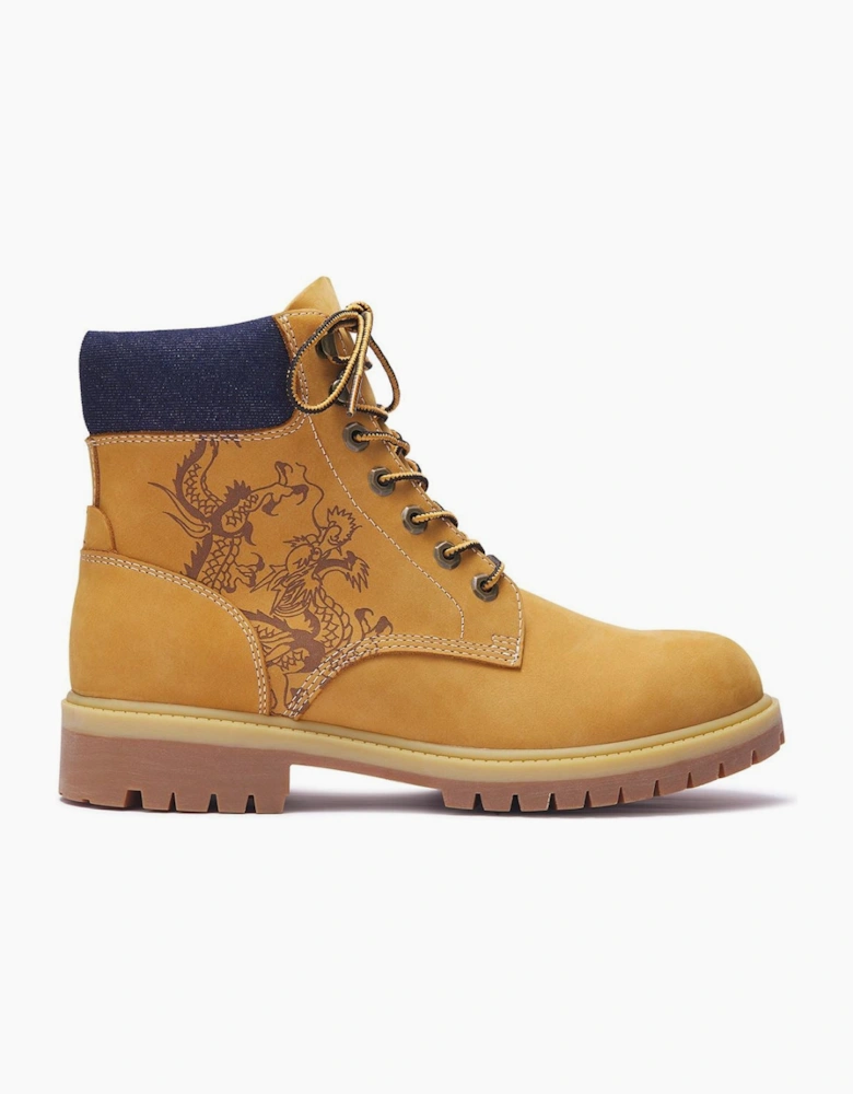 Ed Hardy Dancing Dragon Nubuck Men's Tan Boots