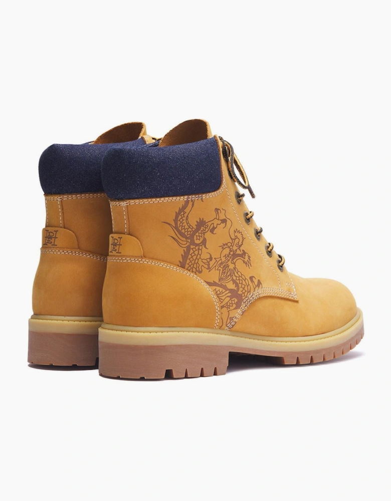 Ed Hardy Dancing Dragon Nubuck Men's Tan Boots