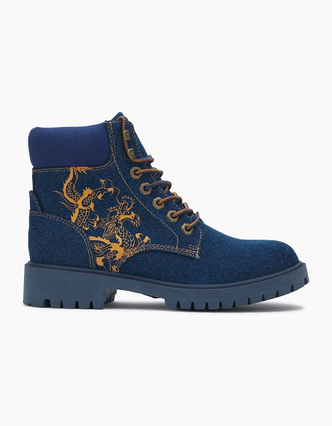 Ed Hardy Dancing Dragon Denim Women's Indigo Boots