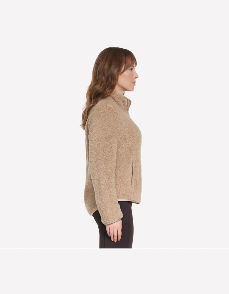 Skechers Skech-Sherpa Jacket Women's Taupe Fleece Jackets