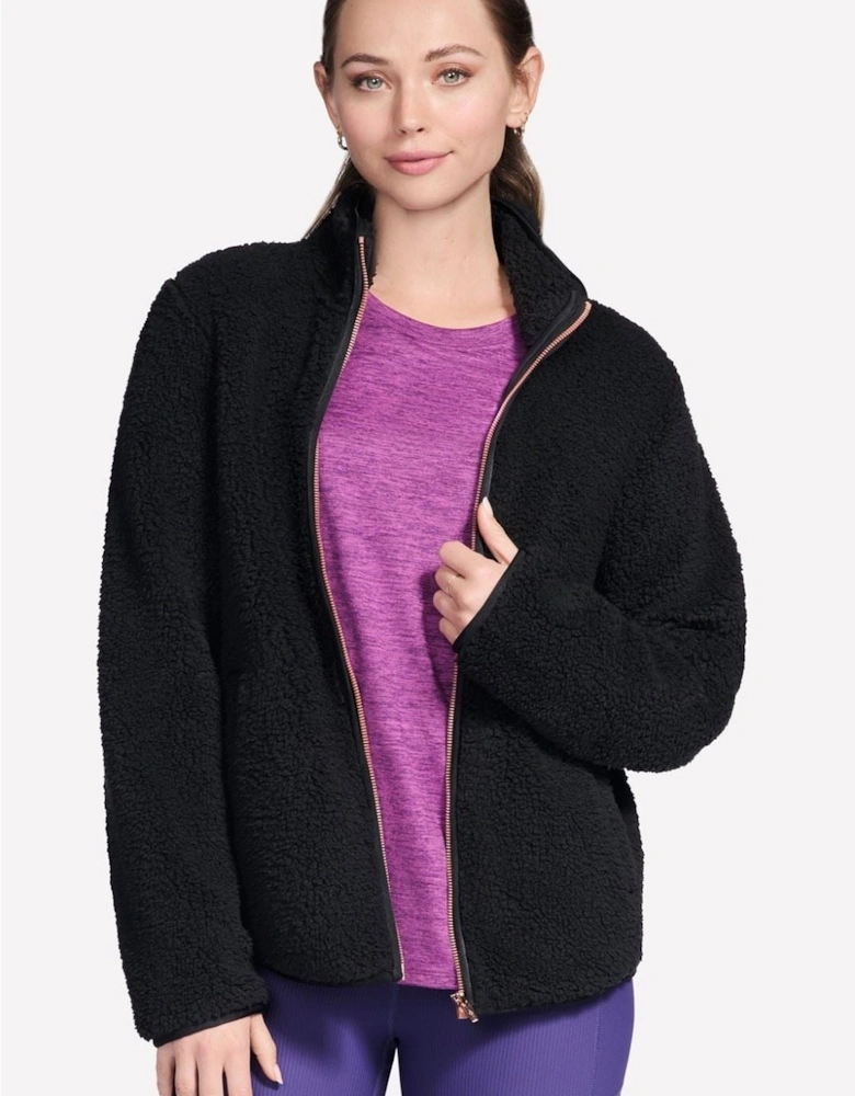 Skechers Skech-Sherpa Jacket Women's Black Fleece Jackets