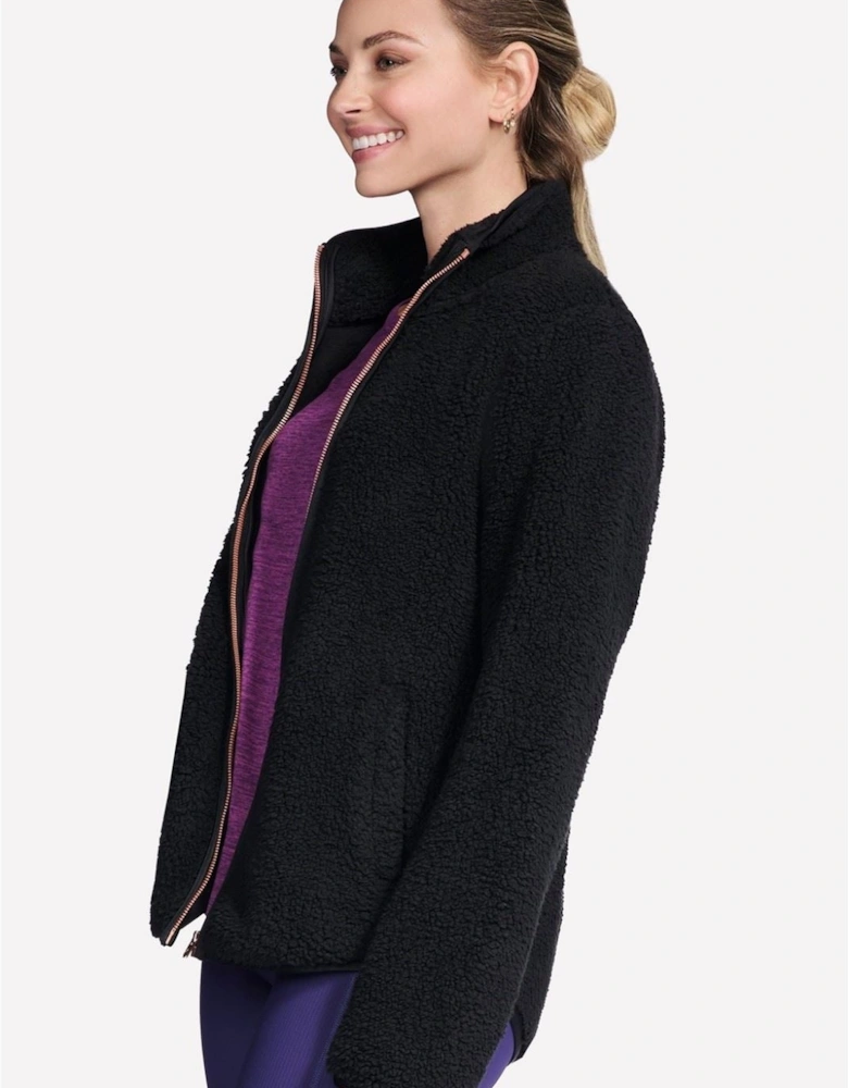 Skechers Skech-Sherpa Jacket Women's Black Fleece Jackets