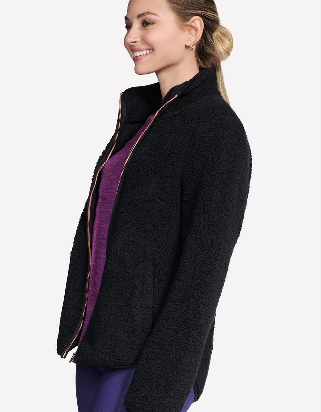 Skechers Skech-Sherpa Jacket Women's Black Fleece Jackets