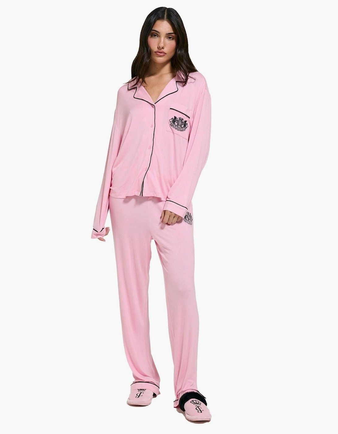 Juicy Couture Crest PJ Set Women's Pink Pyjama Sets