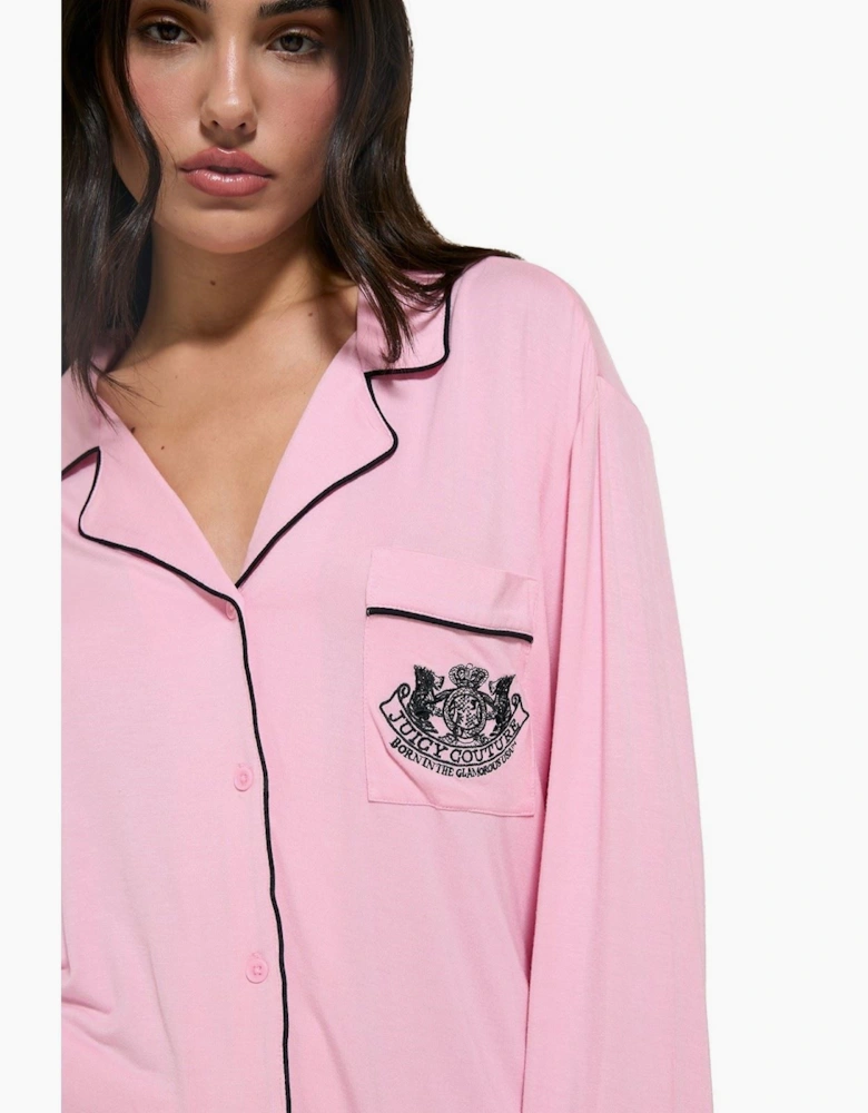 Juicy Couture Crest PJ Set Women's Pink Pyjama Sets