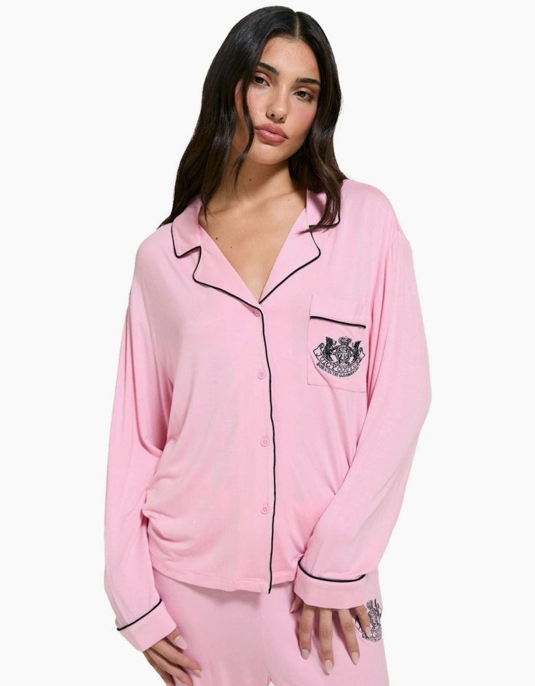 Juicy Couture Crest PJ Set Women's Pink Pyjama Sets