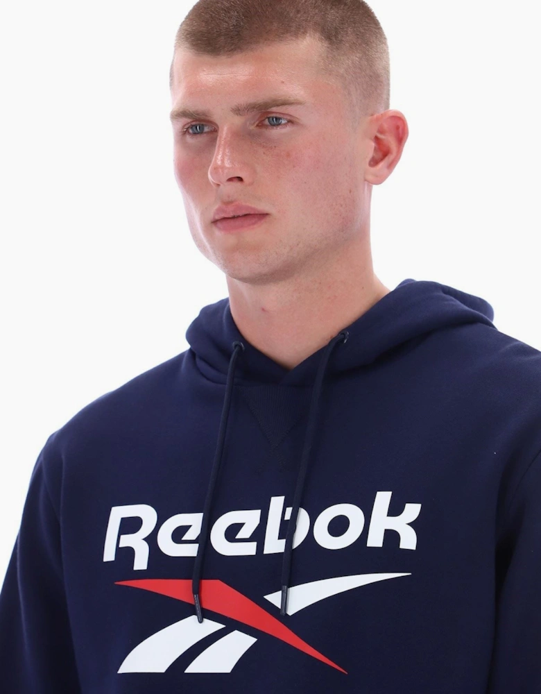 Reebok Trent 2-Col Logo Hoody Cotton Men's Blue Hooded Sweatshirt