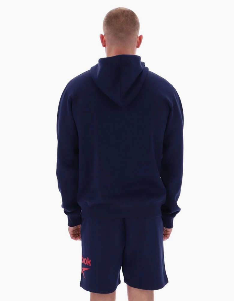 Reebok Trent 2-Col Logo Hoody Cotton Men's Blue Hooded Sweatshirt