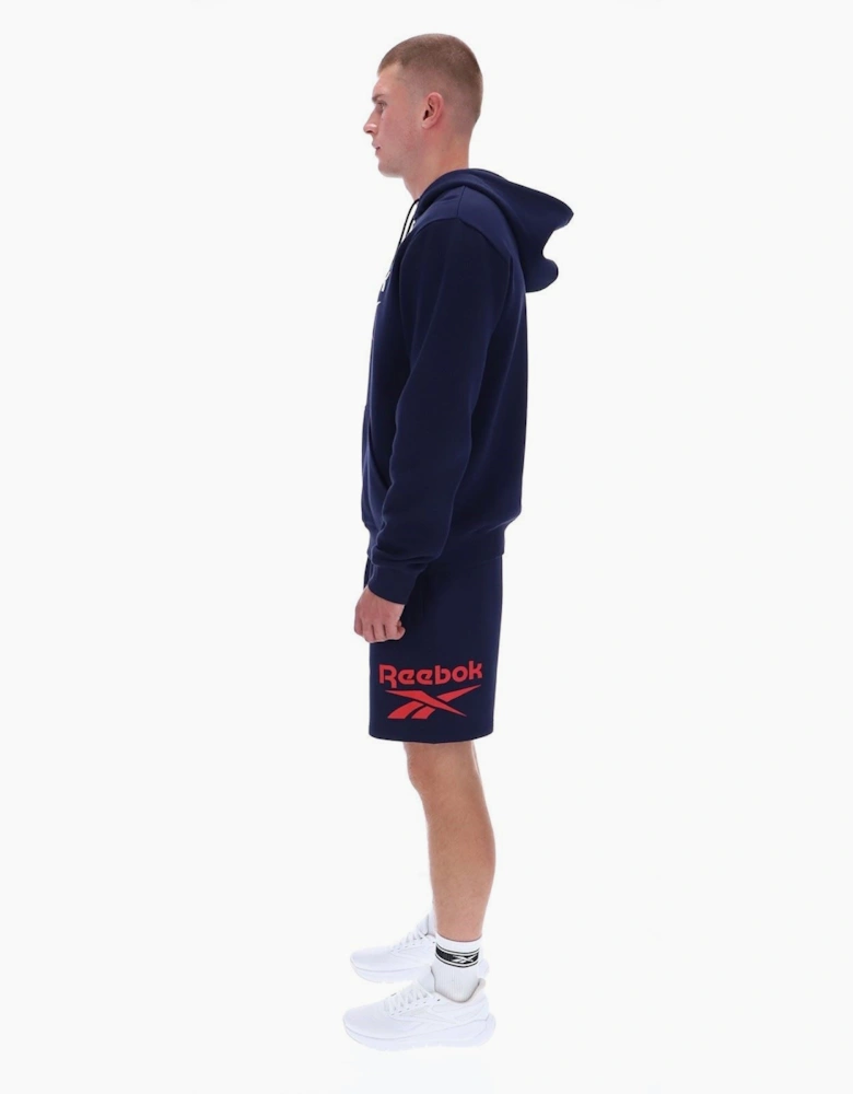 Reebok Trent 2-Col Logo Hoody Cotton Men's Blue Hooded Sweatshirt