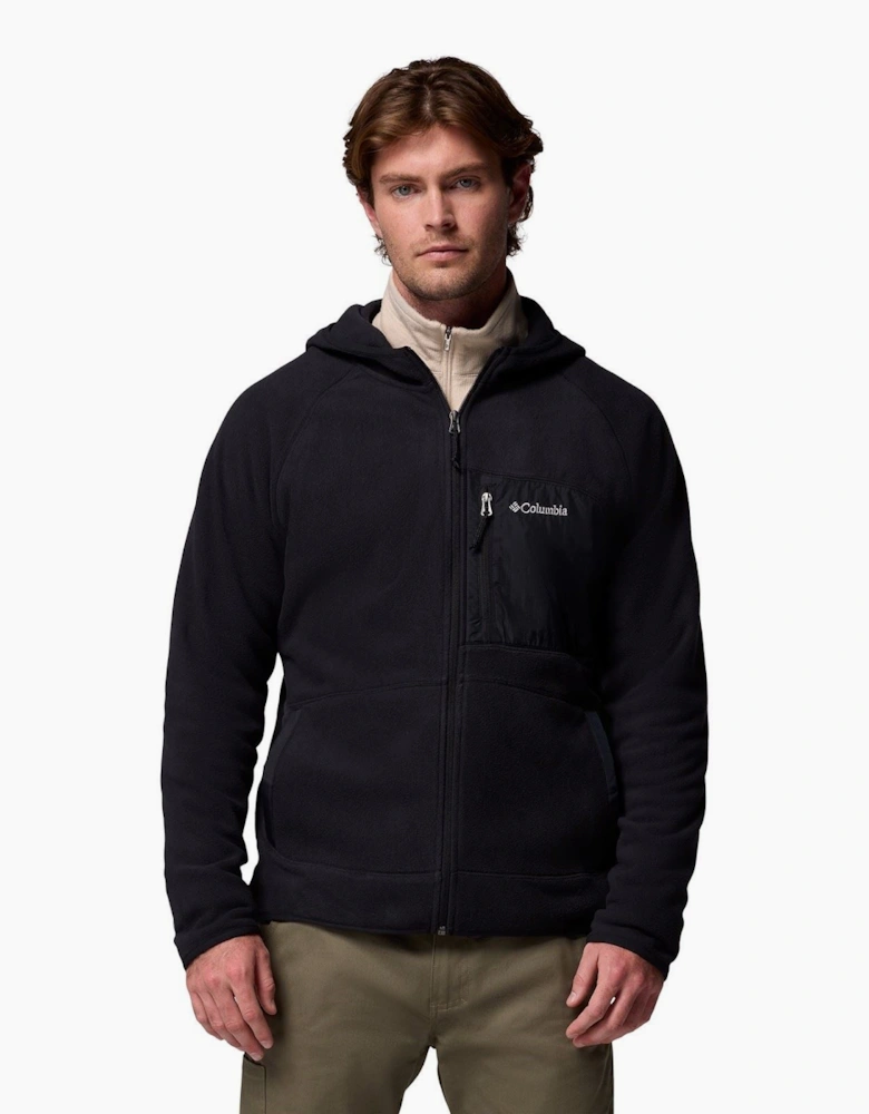 Columbia Fast Trek Overlay Hooded Full Zip Men's Black Fleece Jacket