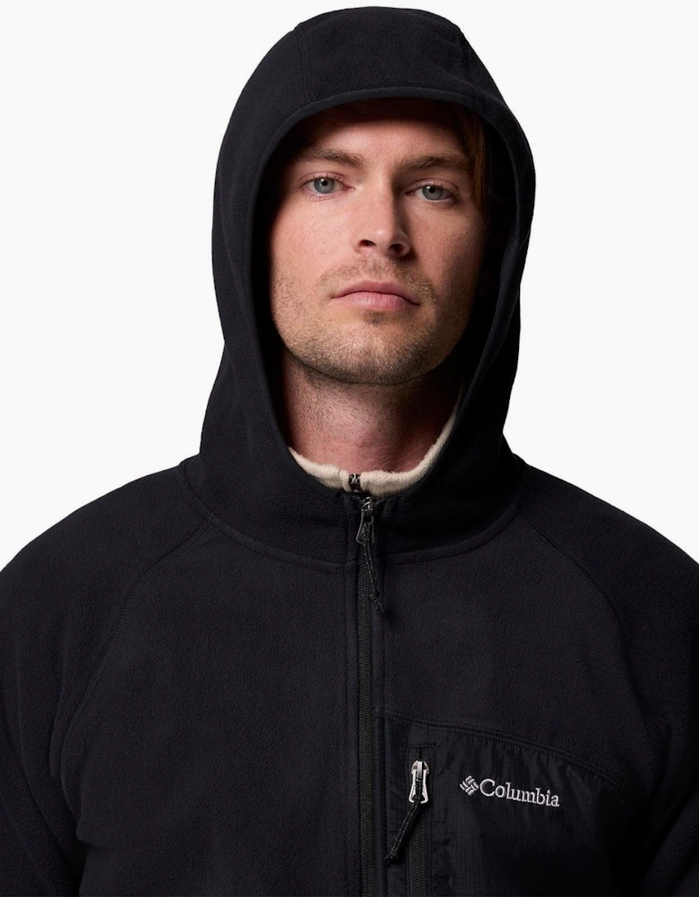 Columbia Fast Trek Overlay Hooded Full Zip Men's Black Fleece Jacket