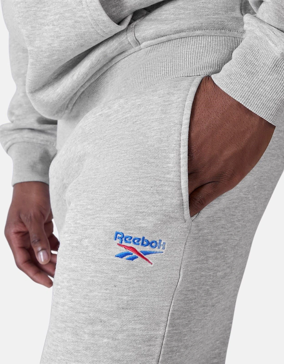 Reebok ID 2-Colour Logo Cuffed Joggers Cotton Men's Grey Joggers