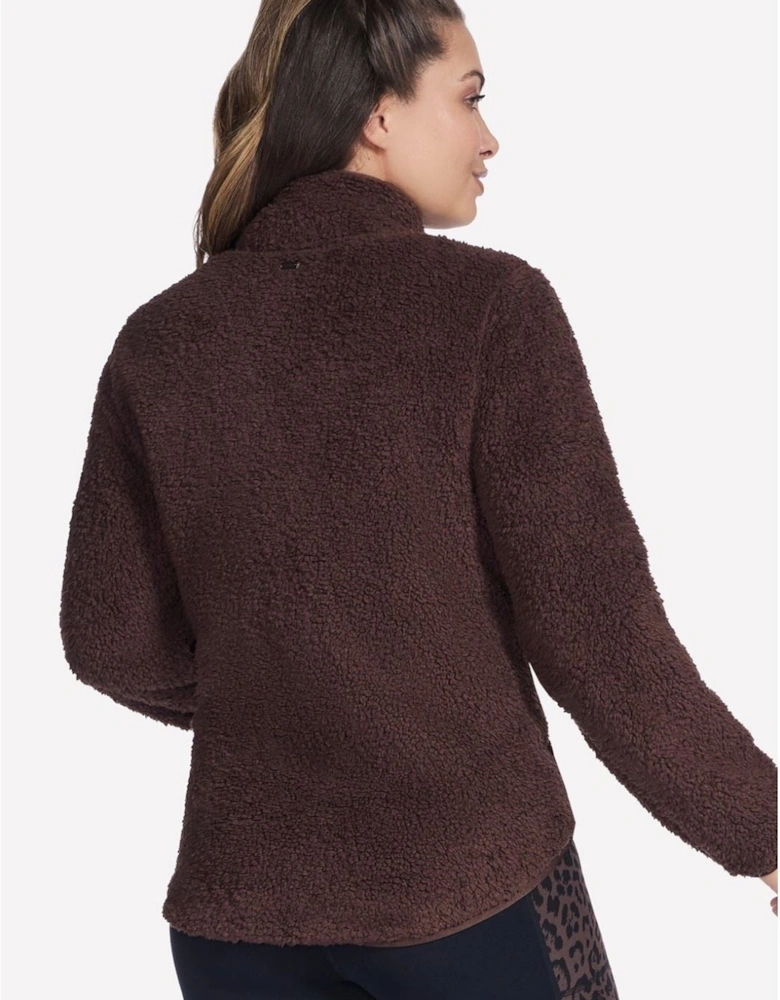 Skechers Skech-Sherpa Jacket Women's Brown Fleece Jackets