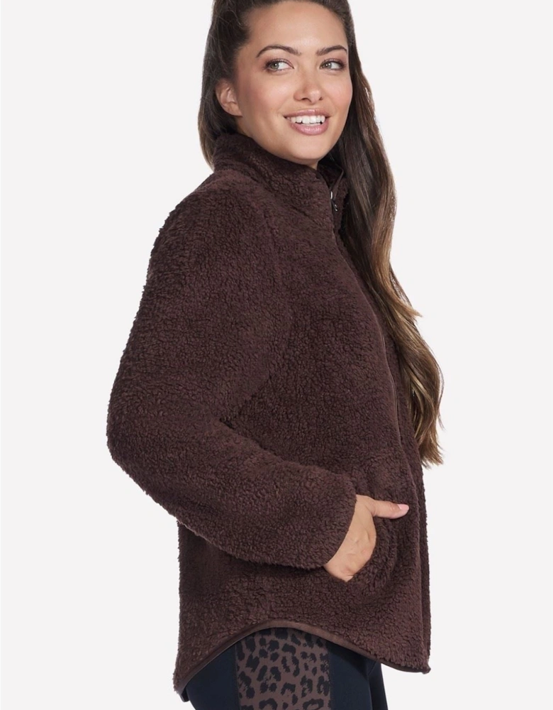 Skechers Skech-Sherpa Jacket Women's Brown Fleece Jackets