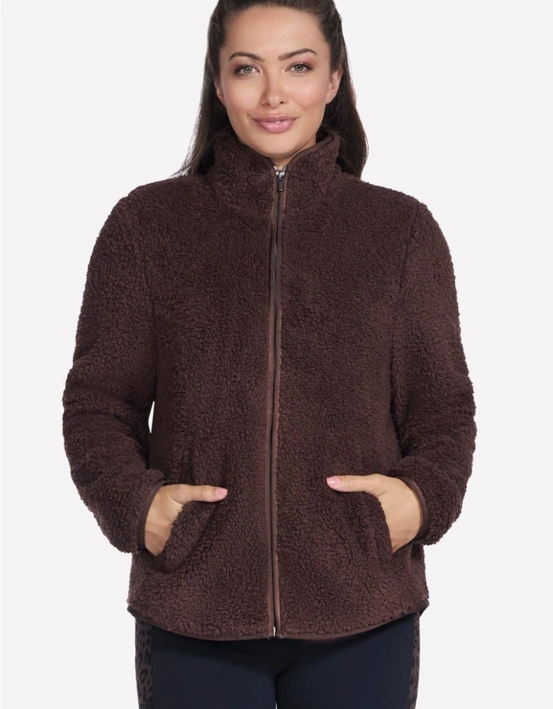 Skechers Skech-Sherpa Jacket Women's Brown Fleece Jackets