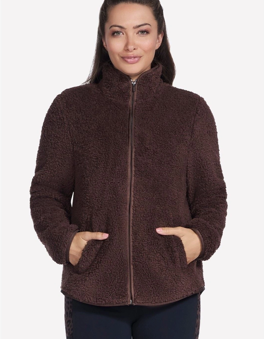 Skechers Skech-Sherpa Jacket Women's Brown Fleece Jackets