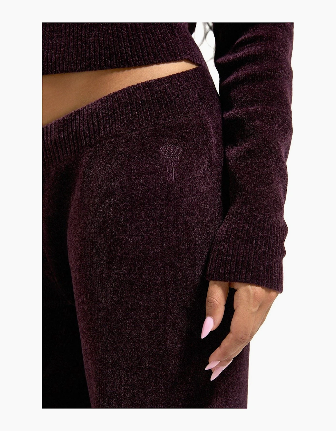 Juicy Couture Maya Knit Hoodie Women's Wine Hooded Sweatshirt