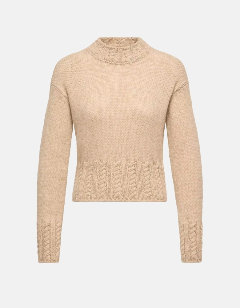 Womens Crewneck Sweater Beige