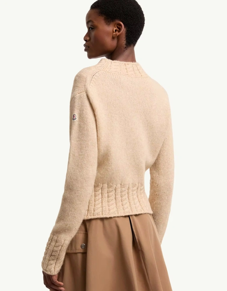 Womens Crewneck Sweater Beige