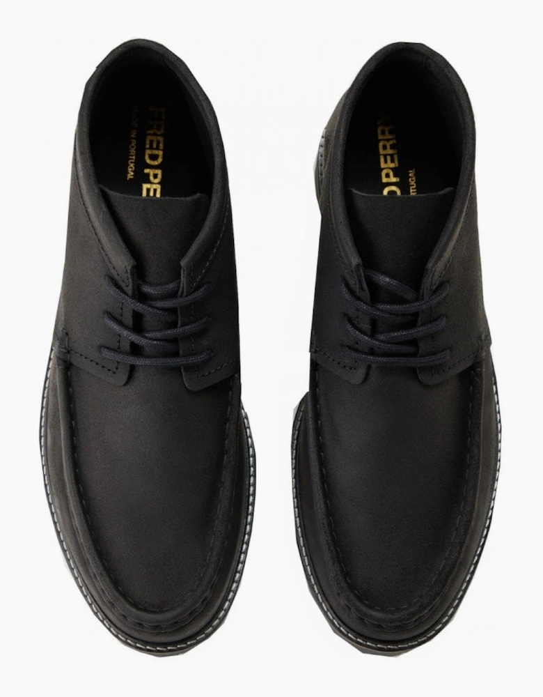 Fred Perry Men's Waxed Suede Black Kenny Boot