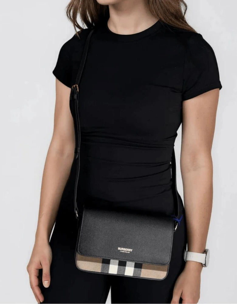Burberry 'New Hampshire' Leather Shoulder Bag Black