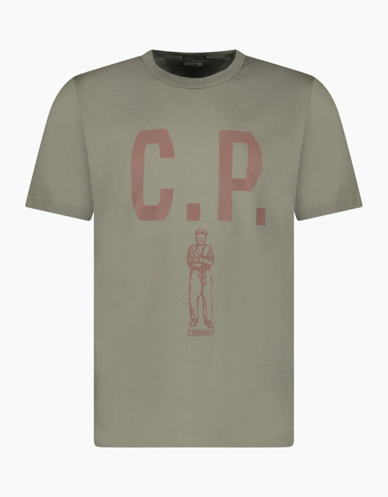CP Company Mercerized 30/2 Jersey Sailor T-Shirt in Fallen Rock