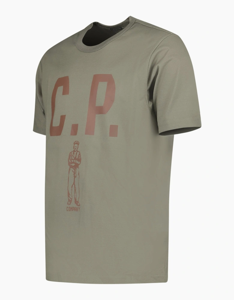 CP Company Mercerized 30/2 Jersey Sailor T-Shirt in Fallen Rock