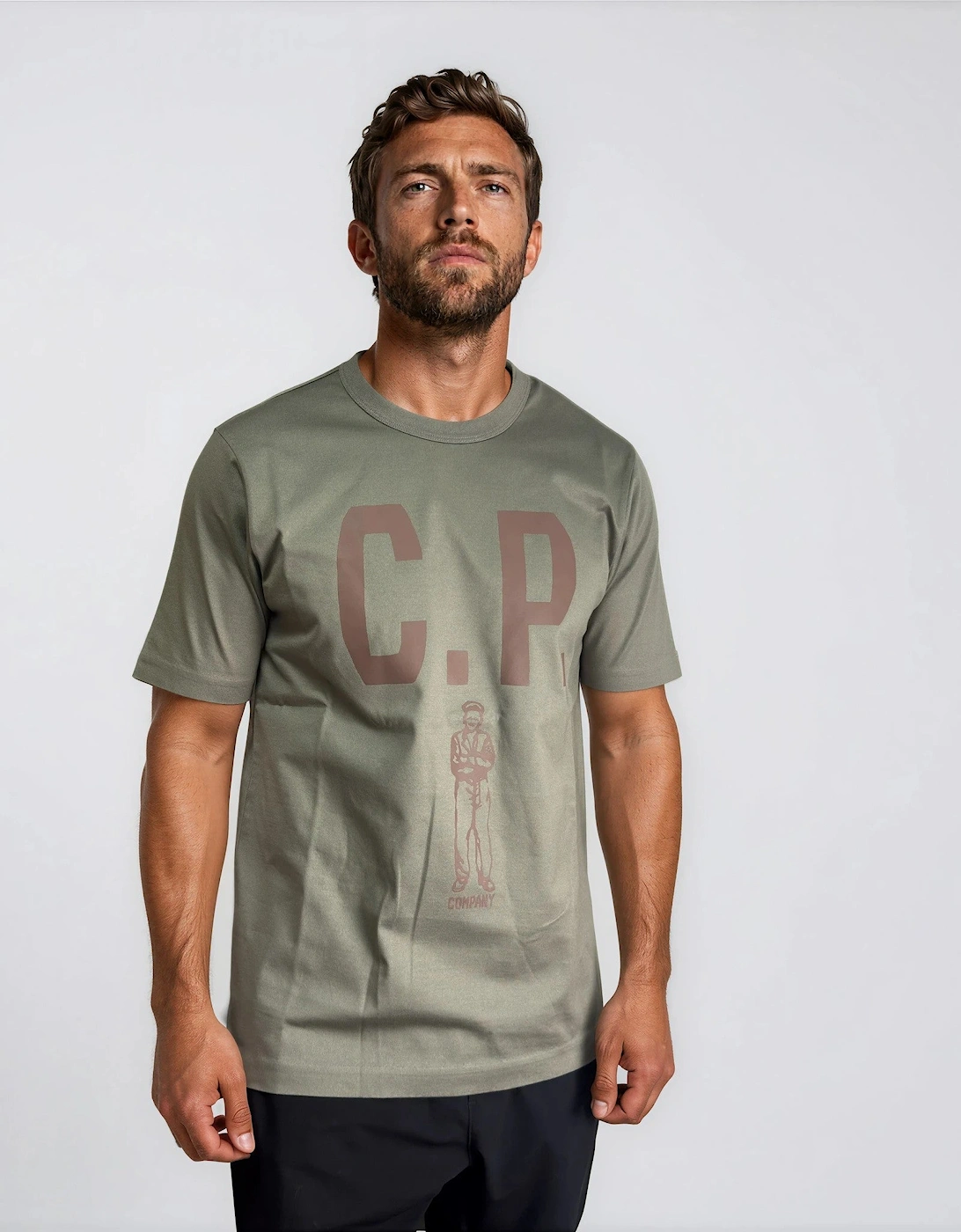 CP Company Mercerized 30/2 Jersey Sailor T-Shirt in Fallen Rock