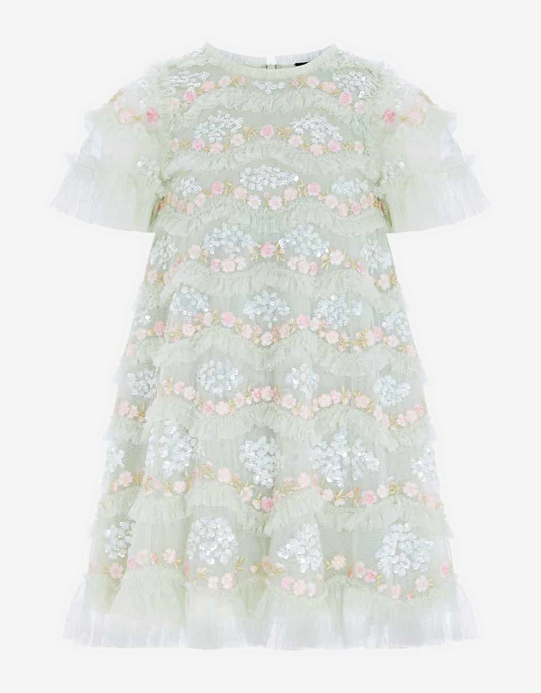 Needle & Thread Girl's Needle & Thread Girls Daisy Wave Dress in Green