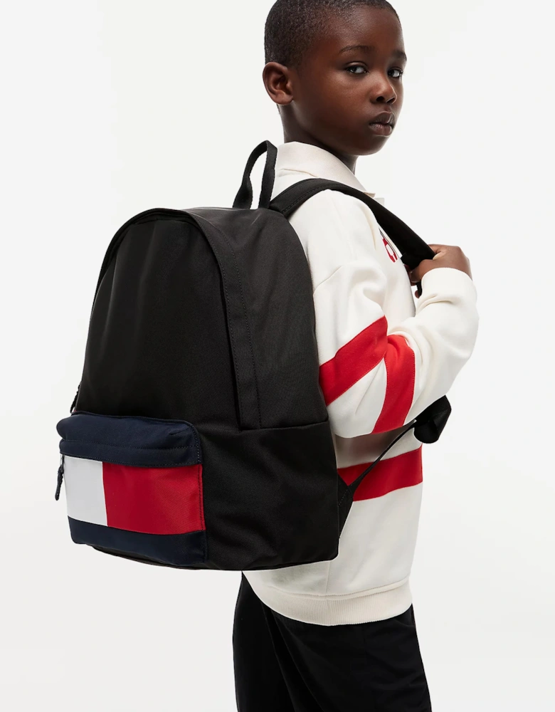 Tommy Hilfiger Kids Essential Flag Backpack in Black