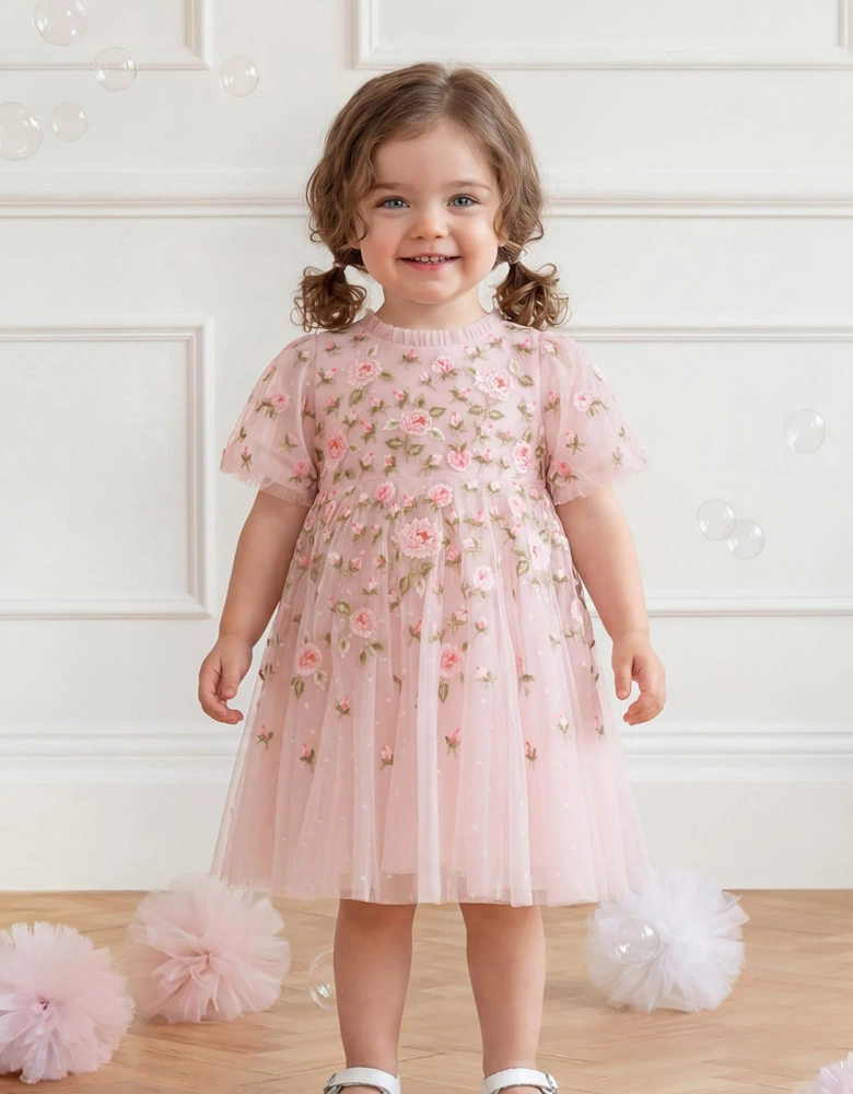 Needle & Thread Baby Girls Rose Bloom Dress in Pink