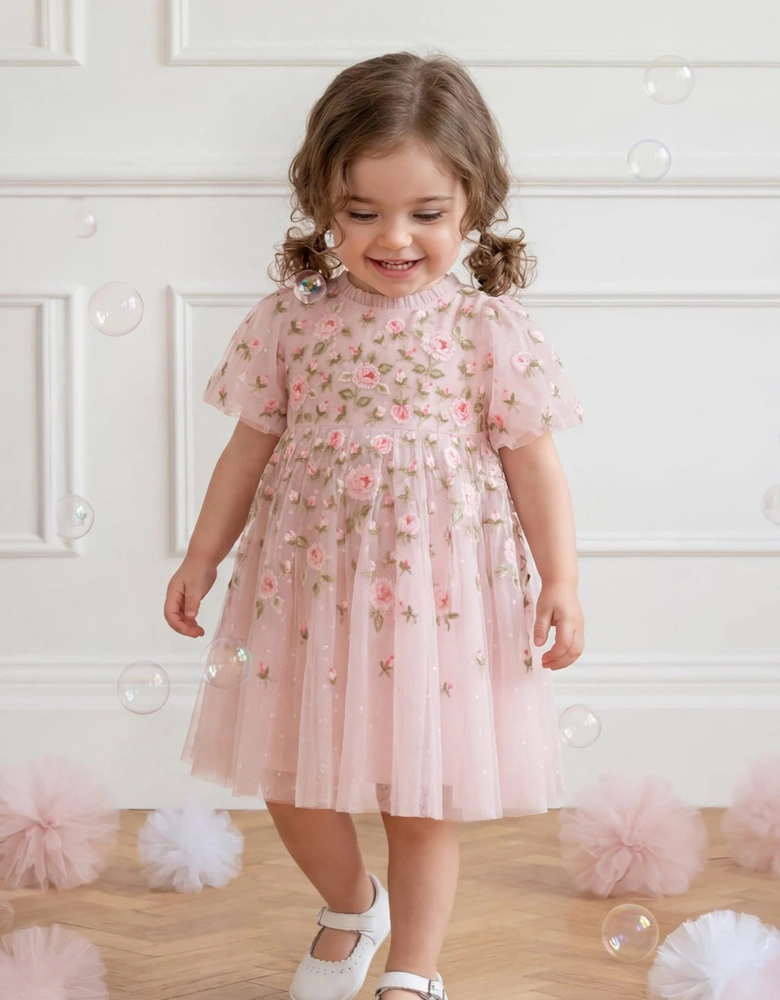 Needle & Thread Baby Girls Rose Bloom Dress in Pink