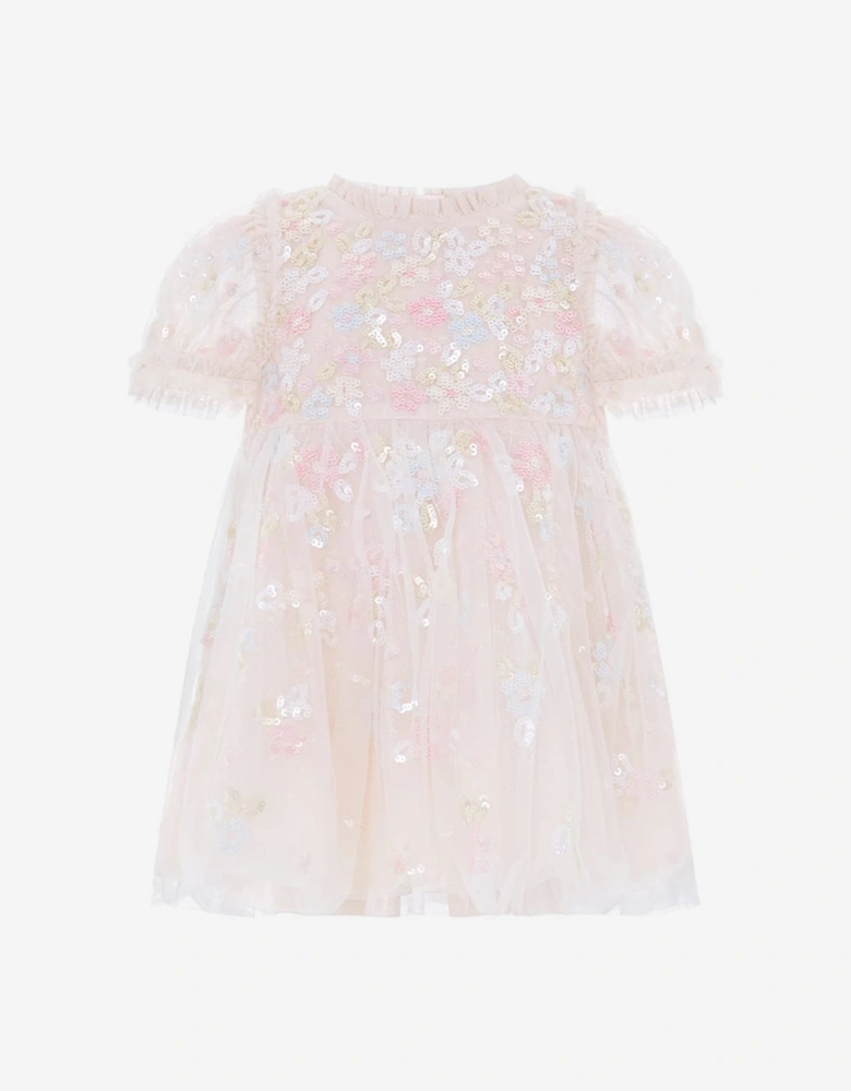 Needle & Thread Baby Girls Sequin Bloom Dress in Ivory