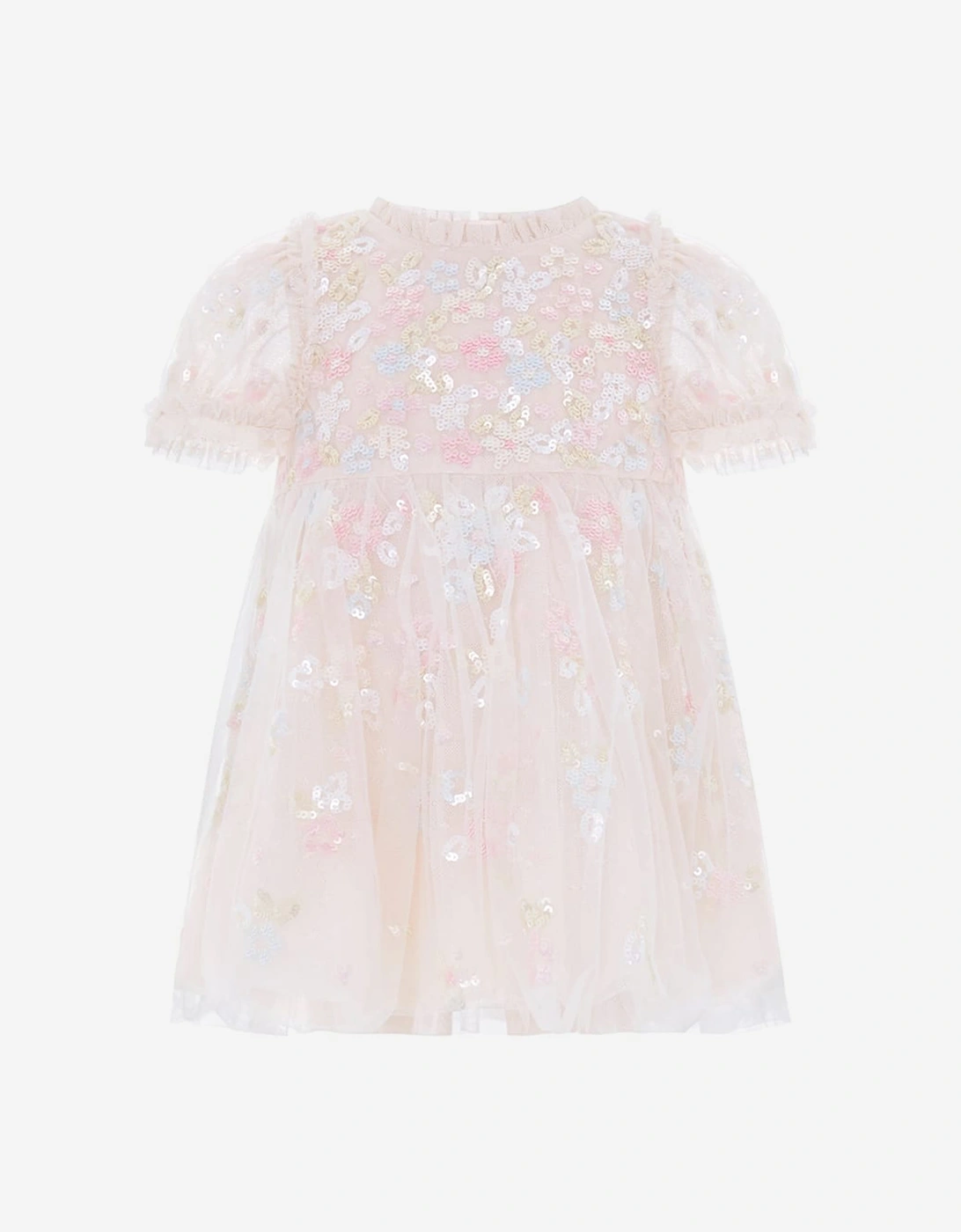 Needle & Thread Baby Girls Sequin Bloom Dress in Ivory