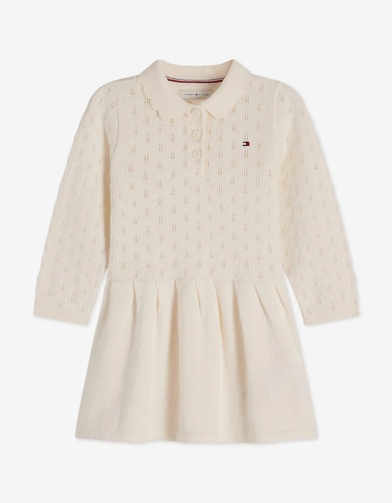 Tommy Hilfiger Baby Girls Pointelle Cable Dress in Ivory