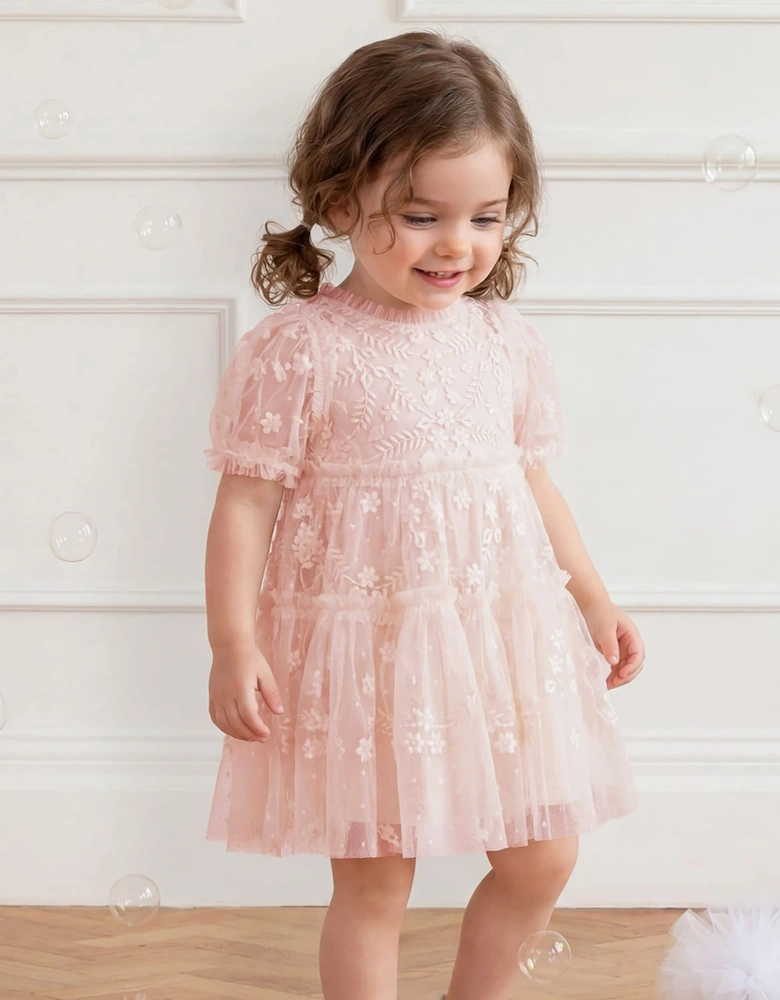 Needle & Thread Baby Girls Clover Dress in Pink
