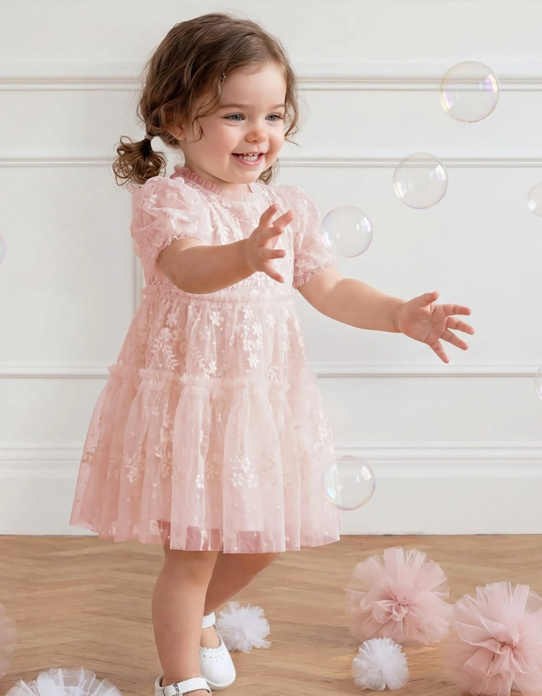 Needle & Thread Baby Girls Clover Dress in Pink